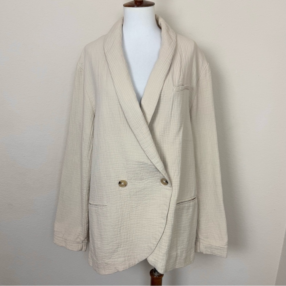 Free People Rowan Cotton Blazer in Ecru - Picture 8 of 14